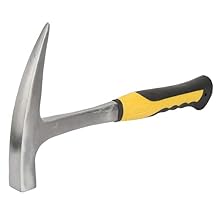 Rock Pick Steel Double Head Brick Hammer Rubber Handle for Geology Rock Hounding Mining ToolS6.5x2.9in