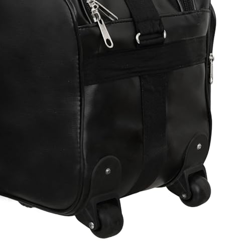 Image of Premium Trolley Duffle Bag for Travel with Wheels & Shoulder Strap | Large Capacity Leather Finish Luggage Bag for Men & Women | Durable Multipurpose Gym & Weekend Travel Bag
