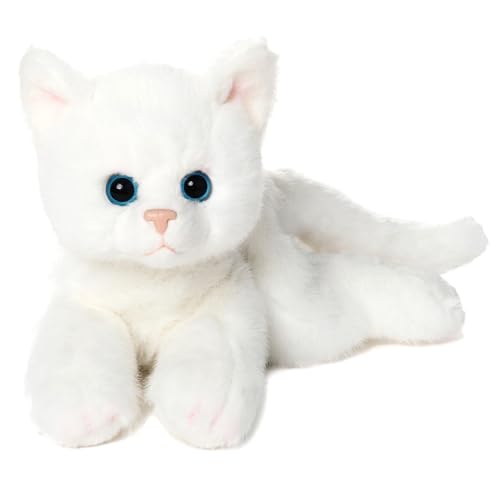 Bearington Lil' Muffin White Cat Stuffed Animal - 8' Adorable White Cat Plush Toy with Soft Fur and Lifelike Details - Cute and Cuddly Stuffed Kitten Plushy - Adorable Gift for Kids and Toddlers