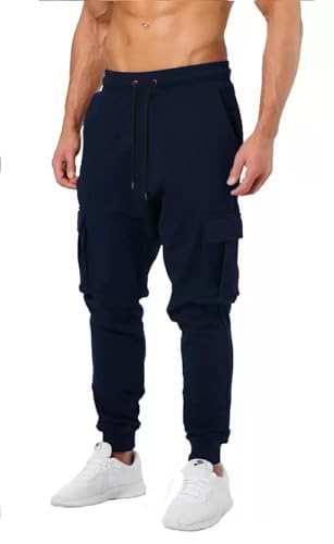 Image of Self Design Cargo Pocket Jogger for Mens (Cargo Track-1pcs-Navy)