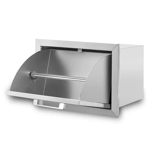 Image of Outdoor Kitchen Paper Towel Holder Drawers,17 inch W x 11.25 inch H x 8.75 inch D Stainless Steel BBQ Drawer Works with Your Grilling or Prep Zones for Easy & Quick Clean up