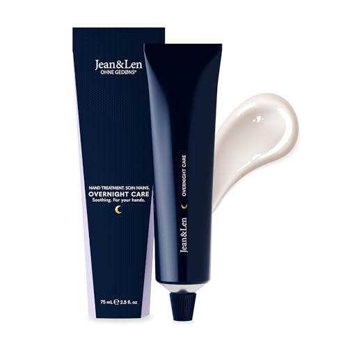 Jean & Len Crema de Manos de Noche Relax & Restore, para manos secas y estresadas, con péptidos y colágeno vegetal, cuidado de manos vegano para la noche, sin parabenos ni siliconas, 75 ml