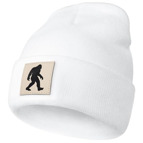 Image of Bigfoot Beanie for Men - Sasquatch Hat Winter Knit Cuffed Beanie for Women - Bigfoot Gifts for Christmas & New Year