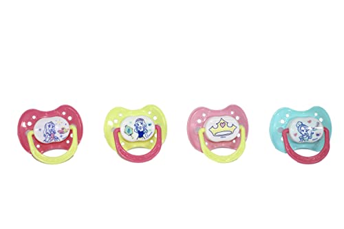 Image of Disney Princess Pacifiers, 4 Pack, 0-6 Months Baby Girls and Boys, BPA Free Silicone Dishwasher Safe Binkies