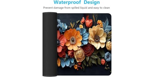 Mouse pad grand format Fleur de qualité supérieure pour bureau moderne - 7