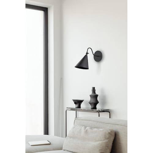 Image of Modern Soft Black Wall Sconces with Movable Metal Shape, Goose Neck Style Metal Bedside Lamp Wall Light Fixture, Room Decor Picture Light, Bedroom Decor Reading Light, Wall lamp for Bathroom