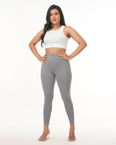 Image of Loveit Womens Solid Viscose Slim Fit Ankle Length Leggings