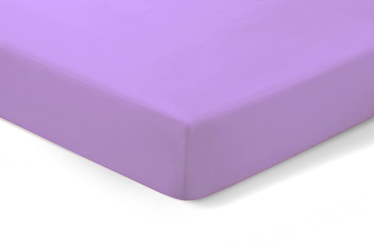 Amigozone Extra Deep 16"(40cm) Non Iron Percale Pollycotton Fitted Sheets (King, Lilac)