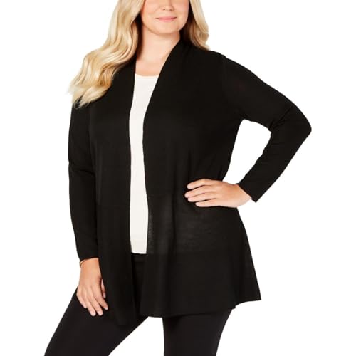 Image of Anne Klein Womens Long Cardigan W /Waist Seam-Anne Black