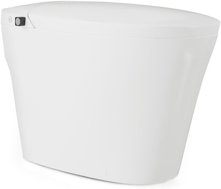 Swiss Madison Hugo H Power Flush Tankless Toilet 7" Back Outlet 1 GPF Non-Electric Toilet with Integrated Tank and Manual Bidet in Glossy White