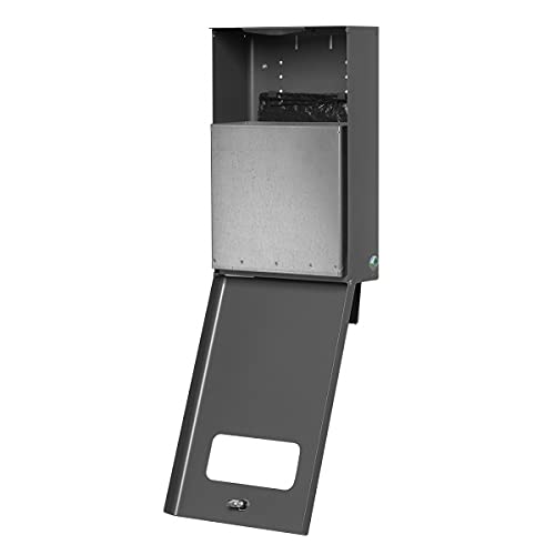 Dispensador de bolsas para excrementos de perro B 81, alto x ancho x profundo 430 x 265 x 148 mm, con inserto interior, galvanizado y pulverizado, RAL 6005, color verde musgo, chapa de acero