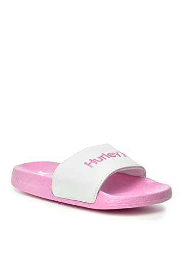 Image of Hurley Naia Comfortable Slip-On Kids Sandals, Cute Girls' Slides for Indoor and Outdoor, Shower Slides for The Beach and Pool