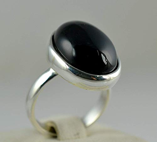 Navya Craft Black Onyx Oval 925 Sterling Silver Handmade Women Statement Boho Ring, December Birth Gemstone Jewelry, Gift For Her #TOP3
