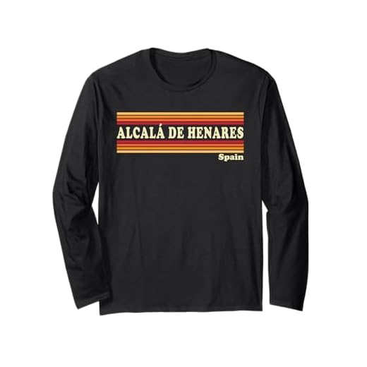 Vintage 80s Alcalá de Henares España Retro Gráfico Manga Larga