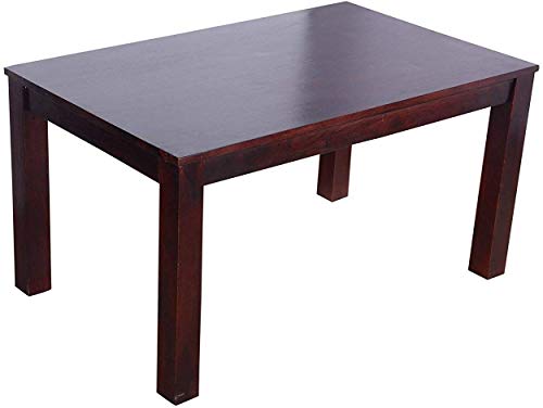 Image of Wooden Solid Sheesham Wood Dining Table 4 Seater | Dining Table Set with 3 Chairs & 1 Bench | Home Dining Room Furniture Teak Wood Dining Table 4 Seater | (Walnut Finish)