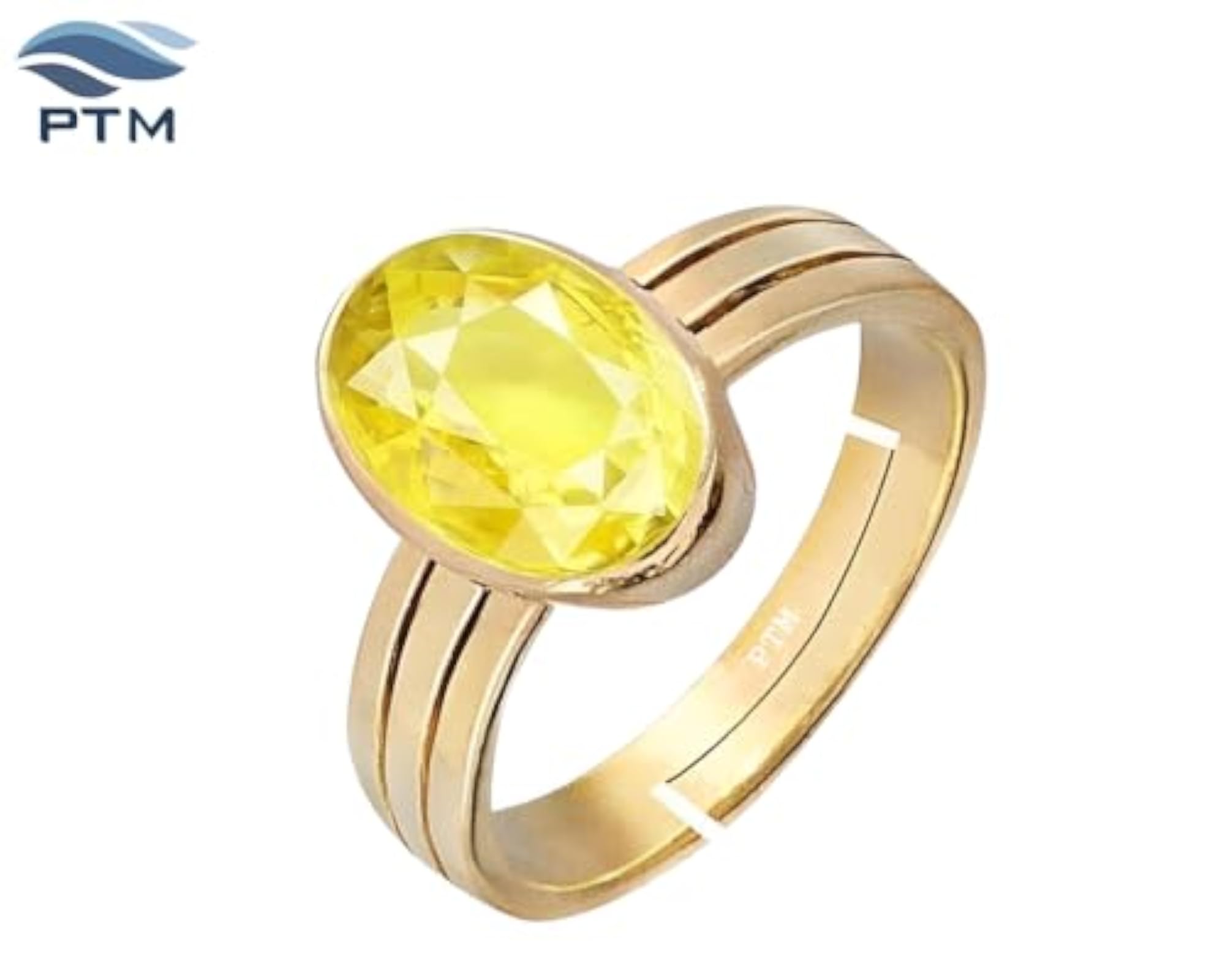 Women's Yellow Sapphire Gold Plated Adjustable Ring, Astrological