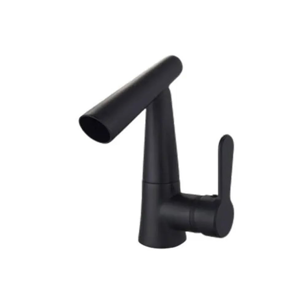 Robinet de lavabo cascade noir mat au design epure et elegant pour salle de bain