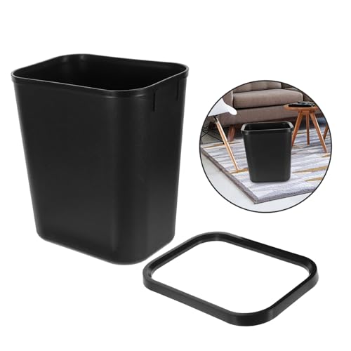 Caneca de basura rectangular compacta negra 15 L miniatura 5