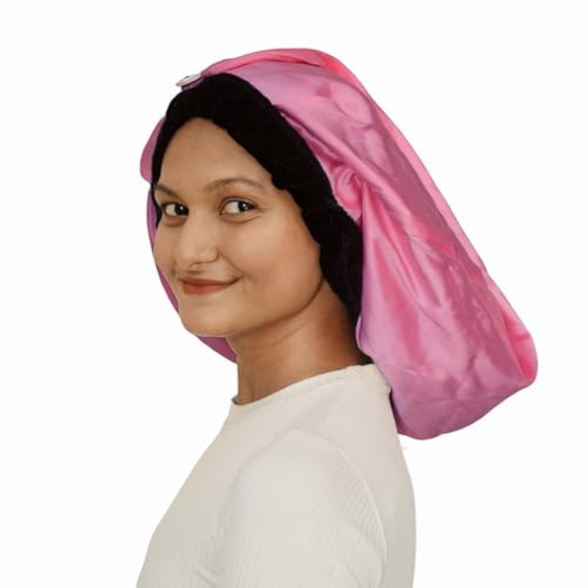 Satin Hair Bonnet for Hair Care with Adjustable Band