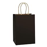 BagDream Kraft Paper Bags 25Pcs 5.25x3.75x8 Inches Small Paper Gift Bags Shopping Bags, Kraft Bags, Party Bags, Black Bags with Handles Bulk