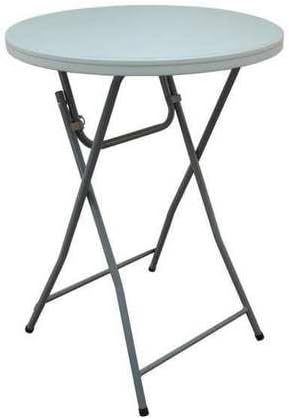 Round Folding Cocktail Table, 32" Dia. 43-1/2"H, White