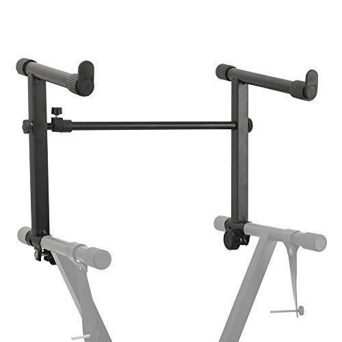 Dioche Electronic Piano Stand Riser, Stable Heightened Keyboard Holder with Rubber Pads for 2 Keyboards Great for Home, School, Studio(Black)