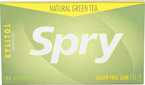 Spry, Green Tea Dental Defense Gum Pkt, 10 Count
