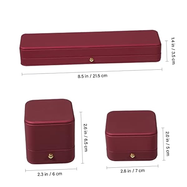 Zerodeko 9 Piezas Cajas Y Reloj Anillo Pendiente Colgante Terciopelo Aniversario Compromiso Propuesta Organizador Cuero Pu Titular Cumpleaños Collar Boda Caso De Joyería Larga Esquina De