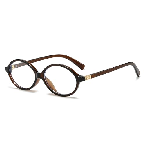 Image of YAMEIZE Small Oval Blue Light Blocking Glasses for Women Men Retro Clear Anti Blue Light Eyeglasses for Computer Gaming