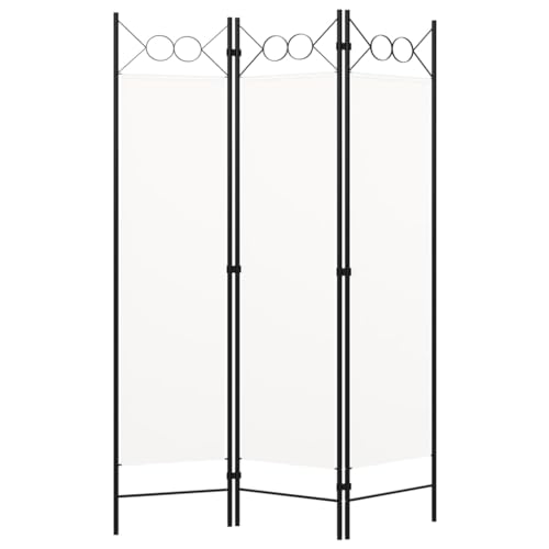 vidaXL Paravento a 3 Pannelli Divisorio Separè Pannello Pieghevole Schermo Separatore Ambienti Interni Protezione Privacy Bianco 120x180 cm