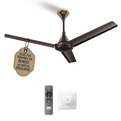 Image of KUHL Fest B1 1200mm BEE 5-Star BLDC Ceiling Fan | 28W Energy Saving (Up to 65%) | High Airflow & Low Noise | Remote as well as Regulator Operated | 5 Year Motor Warranty | ISI Marked (Espresso)