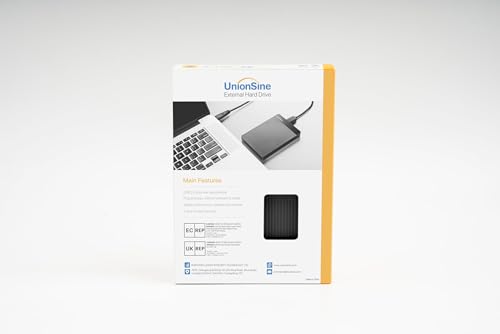 HD Externo Portátil 250GB UnionSine Disco Rígido compatível Mac/Pc/Notebook/PS4 - USB 3.0-HD2510（Preto ） glide