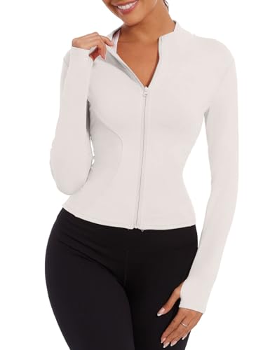 Yutdeng Laufjacke Damen Enge Sportjacke Trainingsjacke Full Zip Gym Jacke...