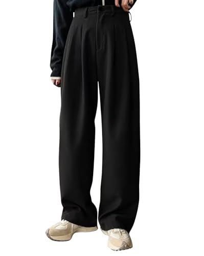 Image of Toochki Trousers for Woman Pants Women's Formal Office Korean | Black Track Pant | Straight | Cotton Spandex Stretchable Trouser | High-Waisted Bottom Wear