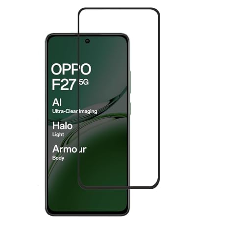 Image of Tempered Glass Screen Protector Compatible For OPPO F27 5G with Easy Self Installation Kit