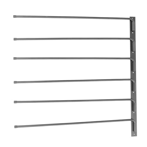 SUPYINI Satteldeckenständer, Schabrackenhalter, Eisen, Robust, um 180 Grad Ausschwenkbar, Wandhalterung, 6 Haken, Pferdepolsterhalter