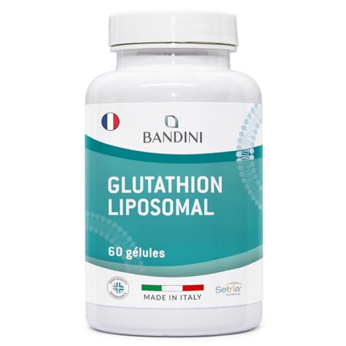Bandini® Glutathion Liposomal Réduit 60 Gélules, Forme Active L-Glutathion (Setria) Réductase Bioactif, Haut Dosage, Absorption & Biodisponibilité, L Glutathione Puissant Antioxydant Naturel Anti-âge