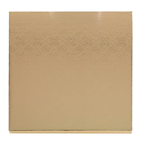 Spec101 Cake Board 10 Inch 6Pk Gold Cake Drum Floral Bulk Cake Drums Special Occasion Square Wrapped Edged Cake Base #TOP2
