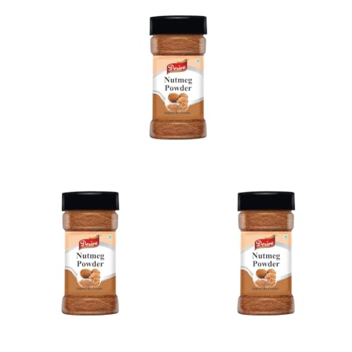Image of Desire Nutmeg Powder 100 Gram - Jaiphal Jathikka Powder | Organically Grown | Natural and Aromatic | Ideal for Baking, Cooking, and Beverages (Pack of 3)