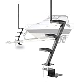 Andorm 4 Step Boat Trailer Steps for Tongue Heavy Duty, Boat Trailer Ladder with Non-Slip Surface and Safety Handle 500 lbs Capacity