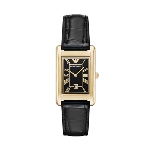 La Mejor Selección de Reloj Armani Negro Top 10. 42 Emporio Armani Reloj ar11666 dress de piel en color negro para hombre