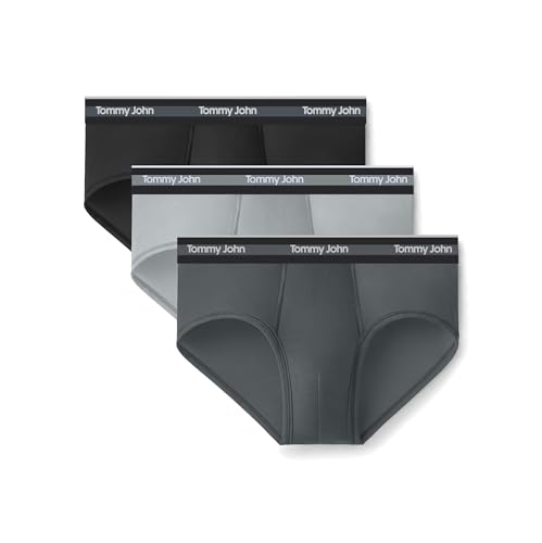 Tommy John Men's Comfort Micro Brief Underwear - 3-Pack, Brushed Microfiber for Comfort, 4-Way Stretch & Stay-Put Waistband