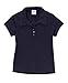 Girl's Uniform Triple Button Collar Shirt Short Sleeve, 2 Pack Navy Size 18