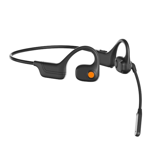 Image of AYI Open Ear Air Conduction Bluetooth Headphone Dual Mic Rotatable Boom Mic Active Noise Cancellation IPX5 Waterproof Bluetooth 5.4 Pain-Free Design for Sports Work Outdoor Activities-DG Black