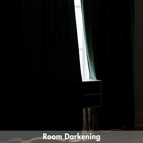 Image of MIULEE Olive Green Blackout Velvet Curtains Drapes 120 Inch Long 52 inchx120 inch | Luxurious Bedroom Living Room Decor, Room Darkening, Thermal Insulated, Rod Pocket Design, Super Soft Fabric, Extra Long
