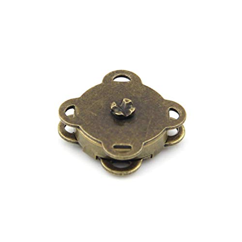 24 Sets Sew in Magnetic Plum Bag Clasps Button Snaps for Purses Handbag Clothes Scrapbooking Closure Fastener Sewing Craft DIY (Bronze) (18mm)