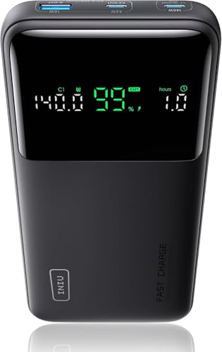 Batterie Externe 140W INIU Chargeur Rapide USB C Entrée Sortie pour Ordinateur Haute Capacité