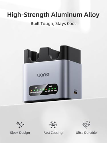 llano Cargador Rápido NP-W235 de 20W para Batería de Cámara, Doble-Slot Compatible con Fujifilm GFX100RF, X-T5, X-T4, X-T50, VG-XT4, X-S20, GFX100S, GFX50S II, X-H2S, Aluminio CNC, Carga en 2,8 Horas - imagen 3