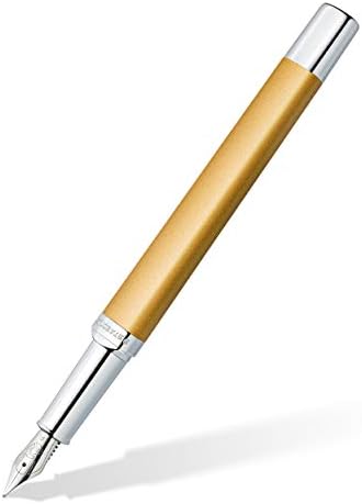 STAEDTLER Triplus 474 F11-3 – Penna stilografica Glorious Gold, custodia in metallo di alta qualità in forma triangolare ergonomica, pennino in acciaio F, con cartuccia d’inchiostro blu STAEDTLER Triplus 474 F11-3 – Penna stilografica Glorious Gold, custodia in metallo di alta qualità in forma triangolare ergonomica, pennino in acciaio F, con cartuccia d’inchiostro blu