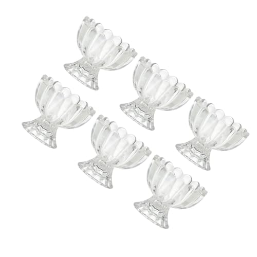 ERINGOGO 6 Coppette da Dessert in Vetro Trasparente 100 Ml, Tazze per Gelatina e Gelato per Casa, Bar e Ristorante, Design Semplice e Forma Unica, Accessori per Servire Dolci